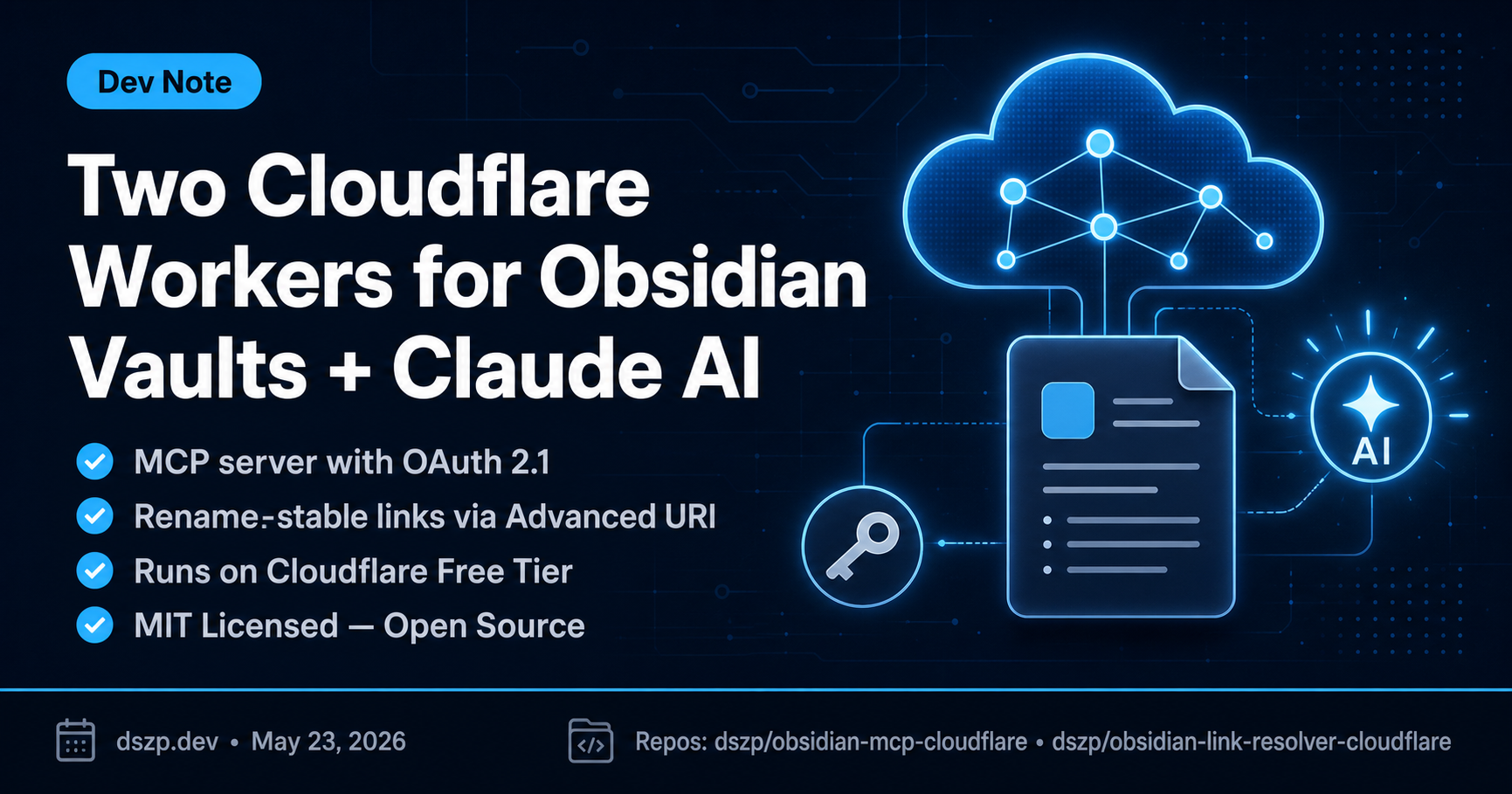 Two Cloudflare Workers for Obsidian Vaults and Claude AI